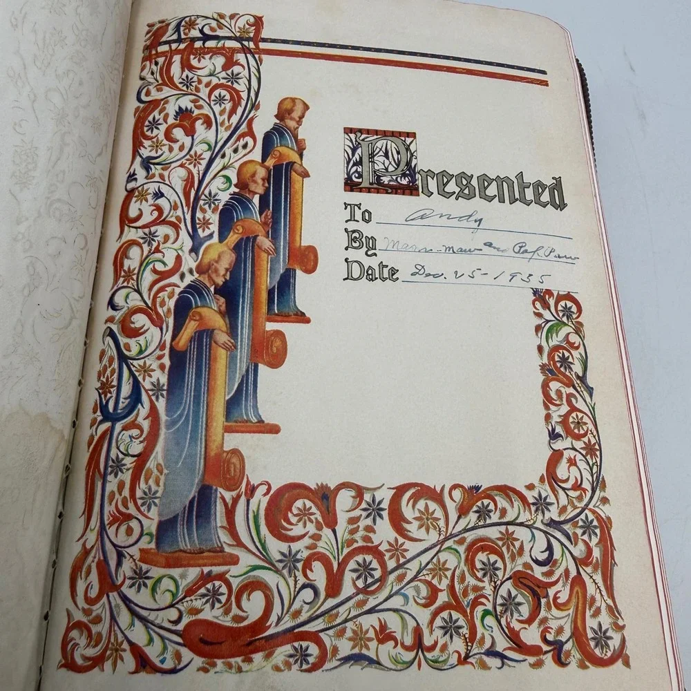 Vintage 1945 KJV Holy Bible Red Letter Edition World Publishing Zipper Cover